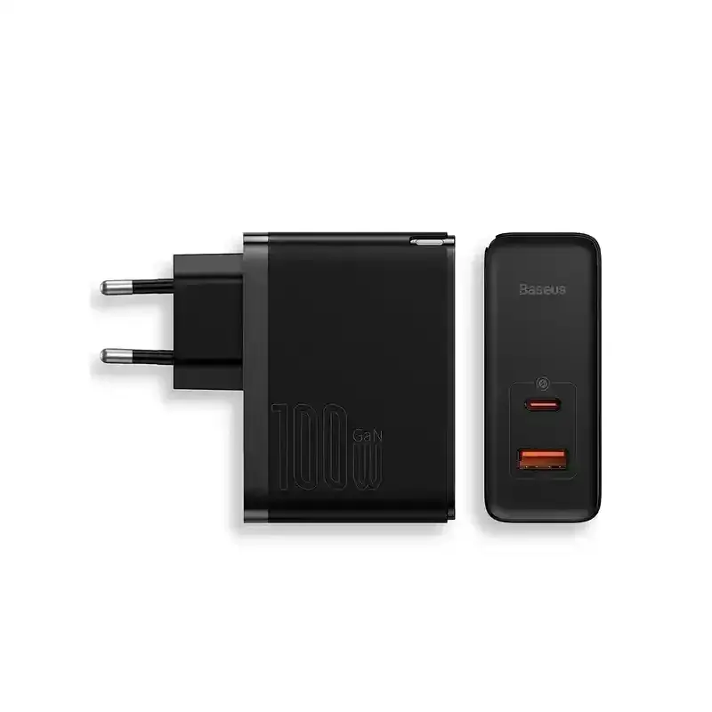 طراحی شارژر دیواری دو پورت باسئوس مدل GaN5 Pro C+U توان 100 وات (همراه کابل)